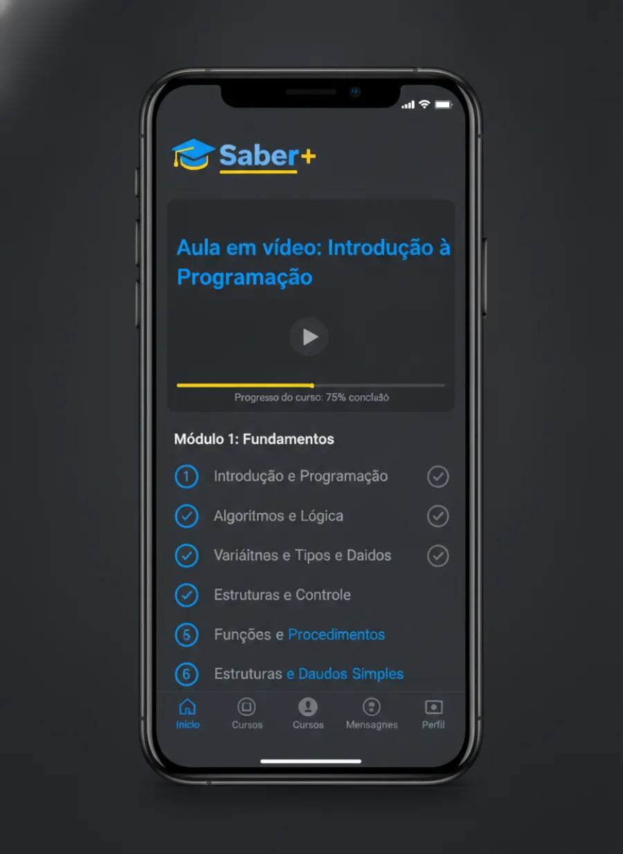 Tela 2 do app Saber+