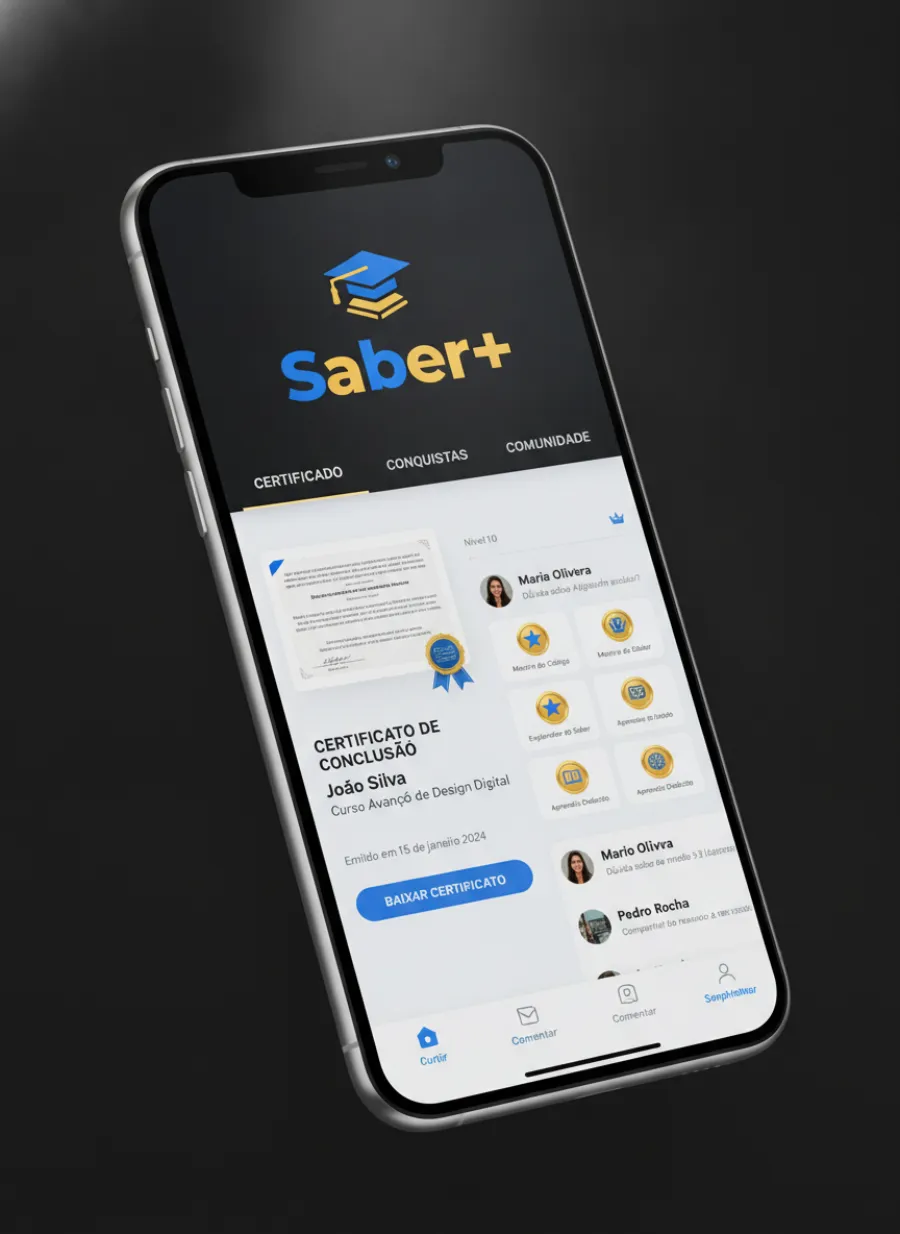 Tela 3 do app Saber+